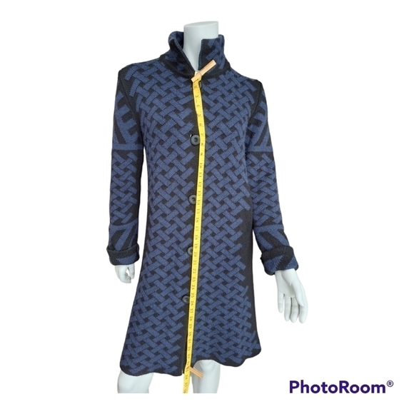 Cocogio long knit cardigan, sweater Alpaga and wool. Made in Italy Size L - Picture 6 of 13